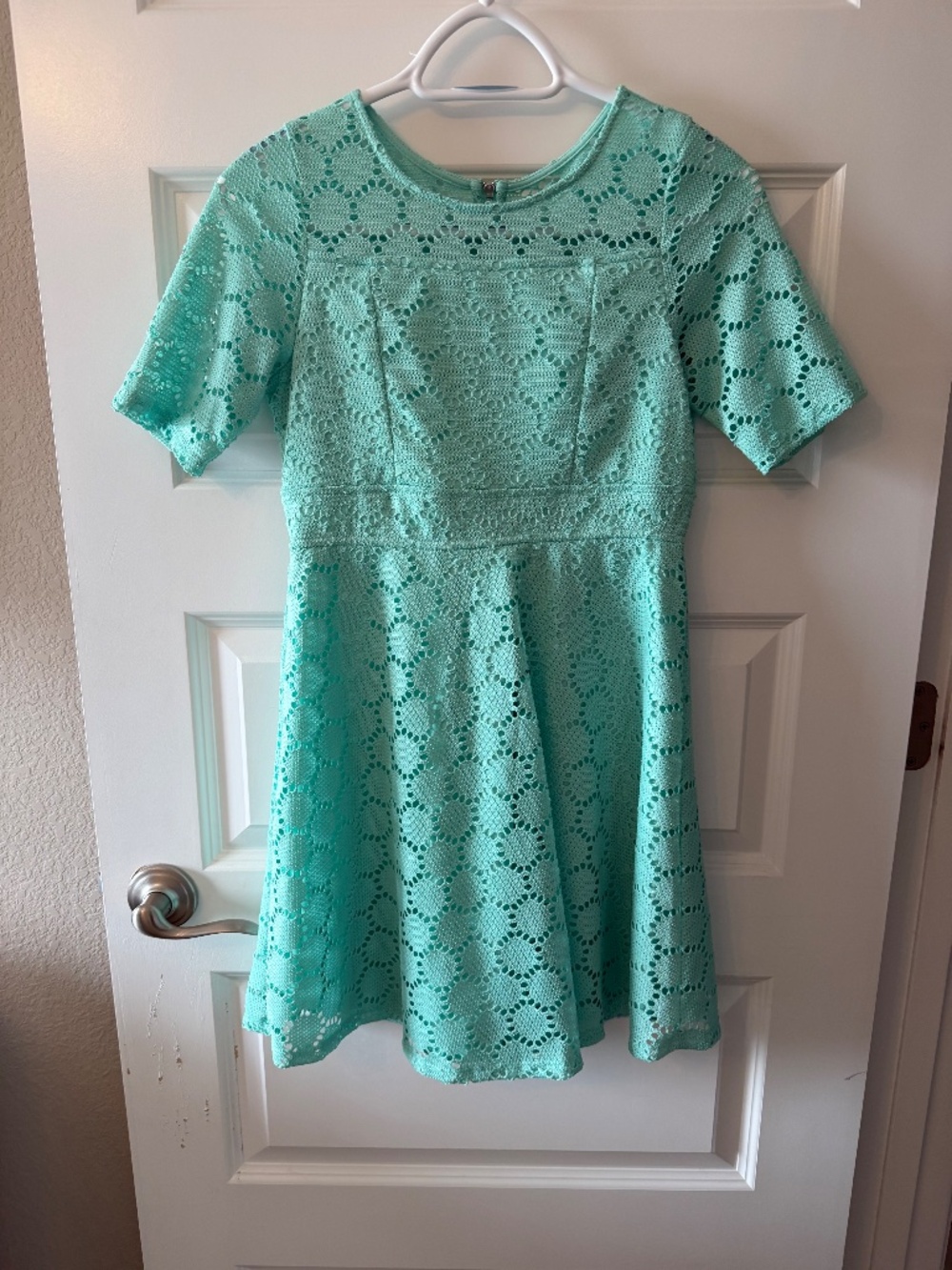 Trixxi Girl Mint Lace Fit-and-Flare Dress
